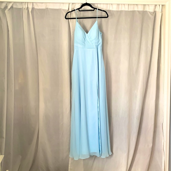 Azazie Light Blue Maxi Bridesmaid Dress - Picture 2 of 2